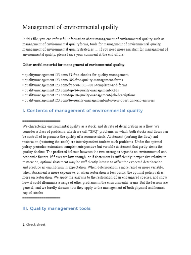 Environmental Quality Management Guide | PDF | Scatter Plot | Histogram