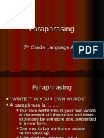 Paraphrasing Powerpoint