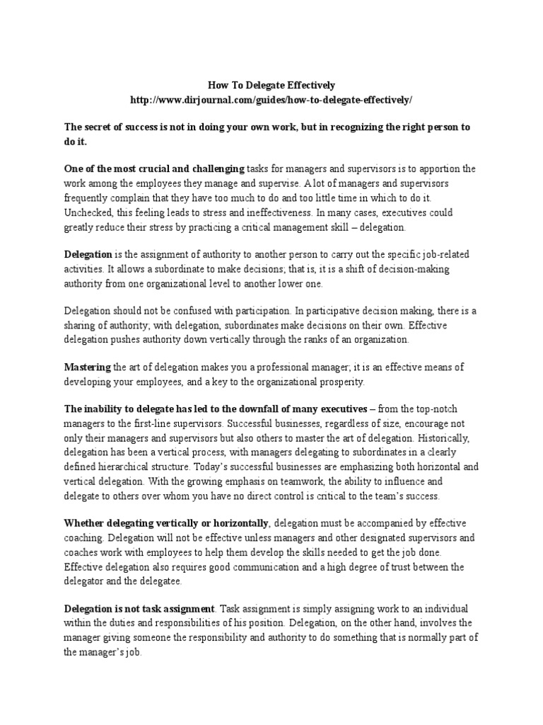 How To Delegate Effectively Accountability Employment