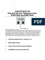 Surge Protector For One and Two Pair Telephone Lines B180T/MJ6 and B280T/MJ6