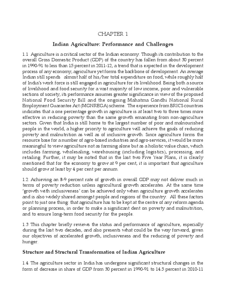 Indian Agriculture: Challenges and Growth | PDF