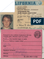 California Driver's Licence Halvor Raknes Johansen