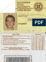 California State Universtiy, Long Beach - Student ID Card, Halvor R. Johansen