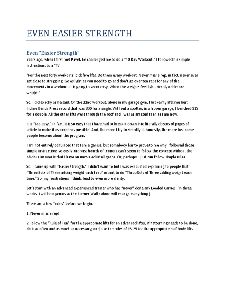 Even Easier Strength Pdf _ 40 Day Workout by Dan John (Review) – LNMDE