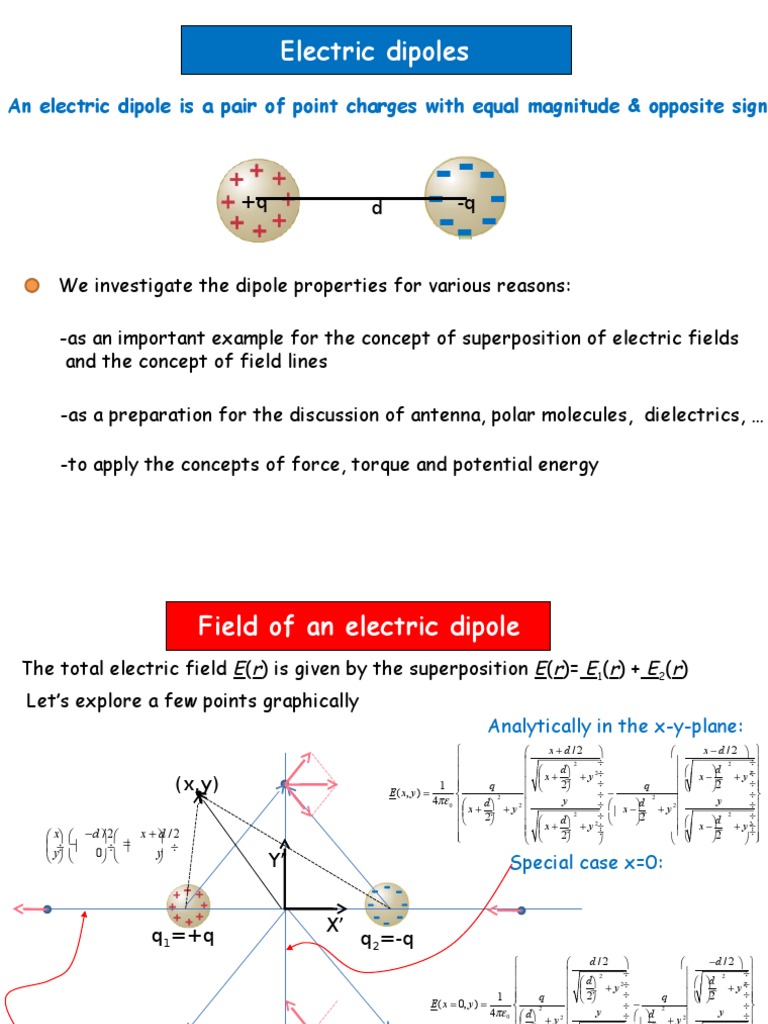 Electric Dipoles Explained | PDF | Electric Field | Mass