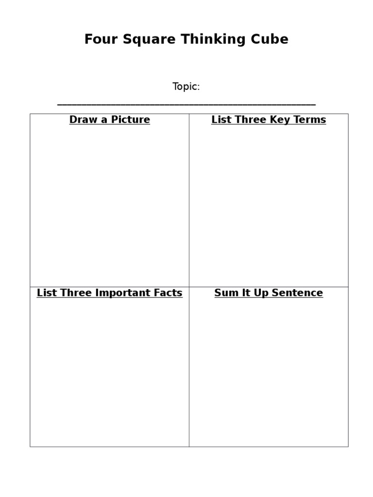 Four Square Thinking Cube | PDF