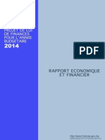 Projet de Loi de Finances Pour L'annee Budgetaire 2014. Rapport Economique Et Financier