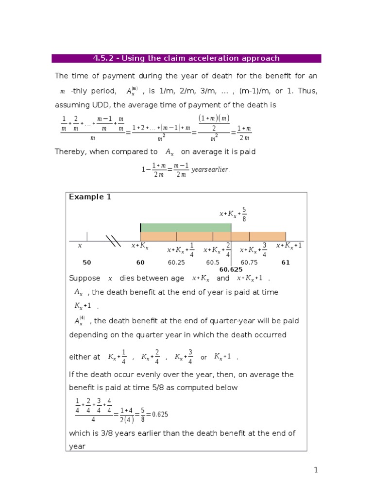 Claim Acceleration in Life Insurance | PDF | Present Value | Insurance