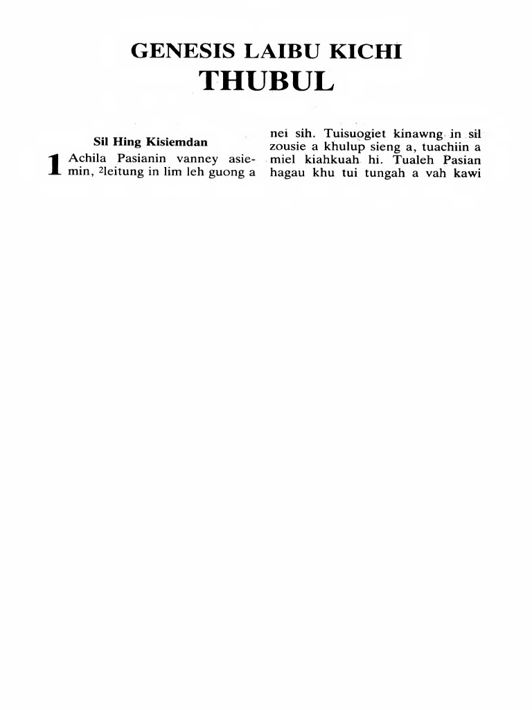 Zomi Bible Genesis 1 PDF PDF