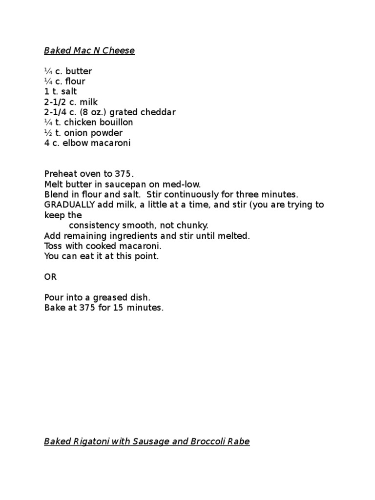Mac and Cheese | PDF | Cooking, Food & Wine | Home & Garden