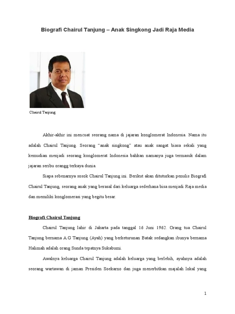 Biografi Chairul Tanjung