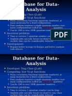 Database Analysis and Storage