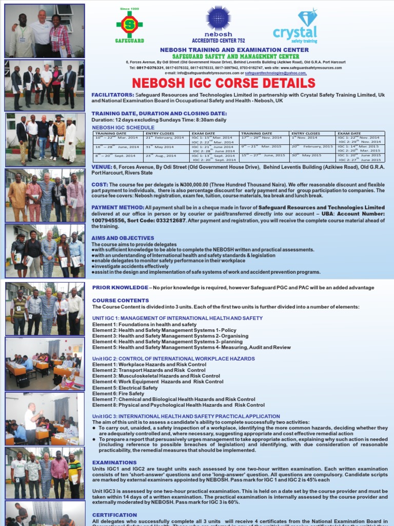 NEBOSH IGC Course Details in Port Harcourt | PDF | Occupational Safety ...