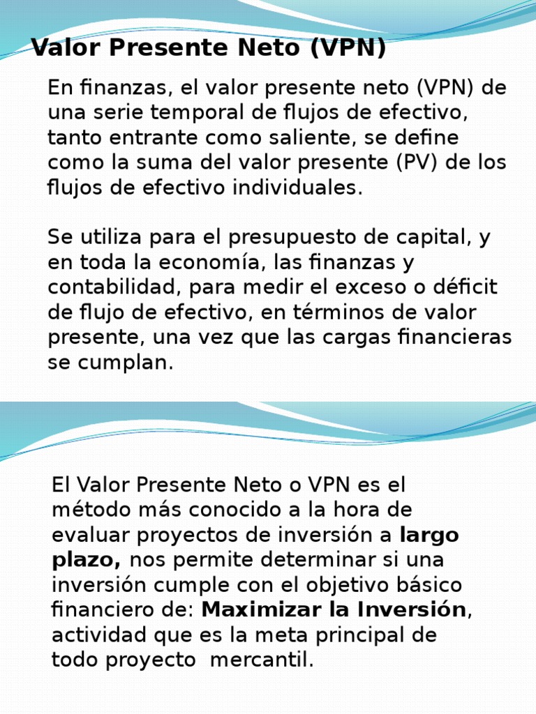 VPN | PDF | Valor presente neto | Presupuesto