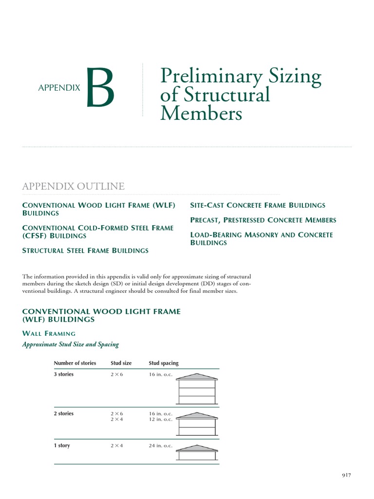 Structural Member Sizing Guidelines | PDF | Framing (Construction ...