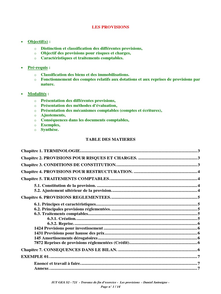 Fiche de révision - Les amortissements - Objectif GEA