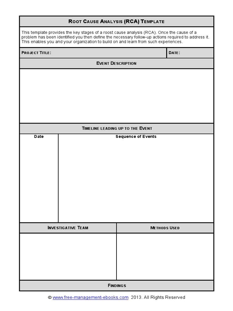 Root Cause Analysis Template  PDF Within Root Cause Report Template