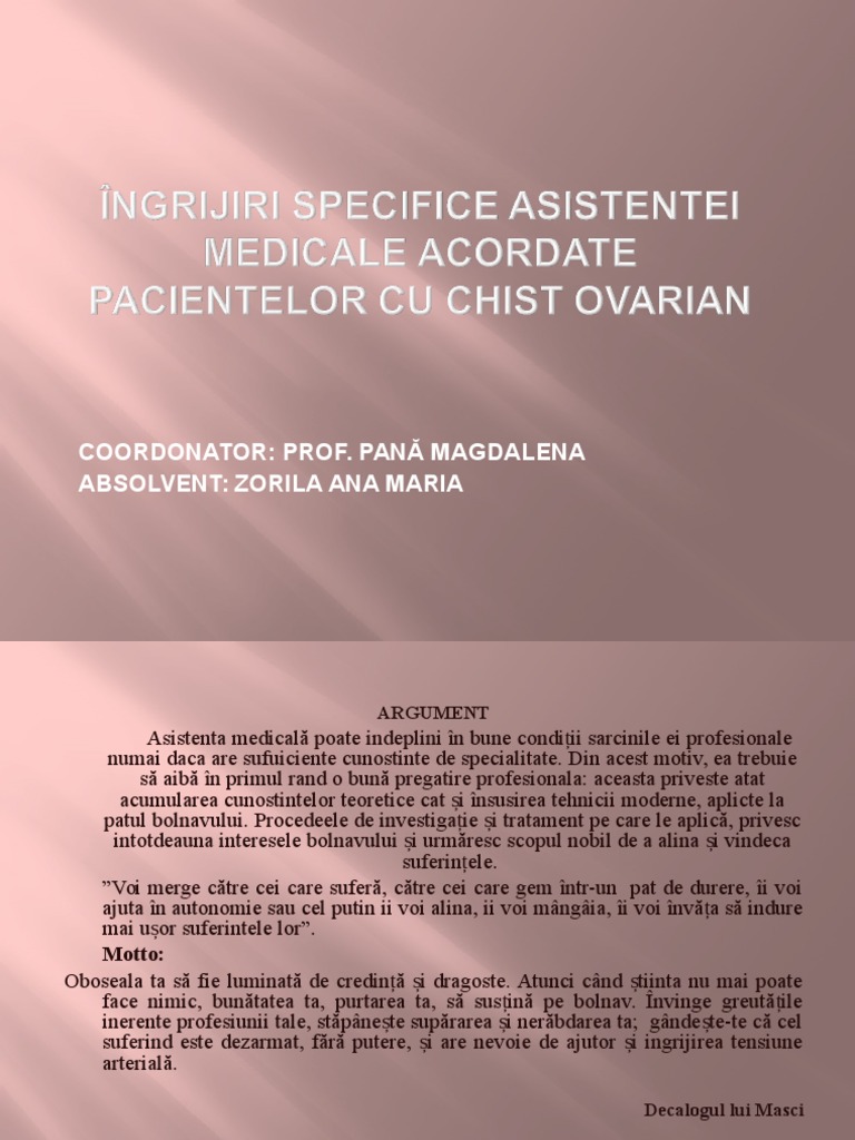 Cat Dureaza O Operatie De Chist Ovarian CHIST OVARIAN