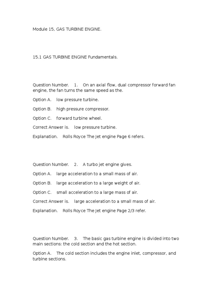 Engine Question Bank PDF Jet Engine Gas Turbine
