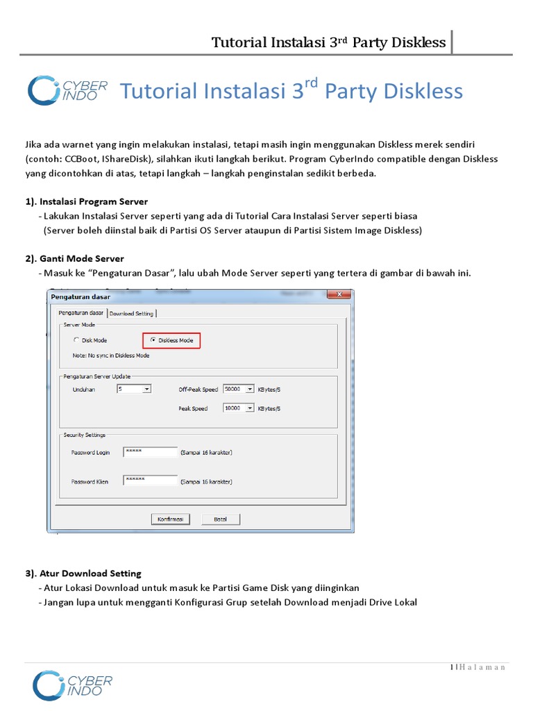 (Tutorial) Cara Instalasi 3rd Party Diskless PDF | PDF | Komputer