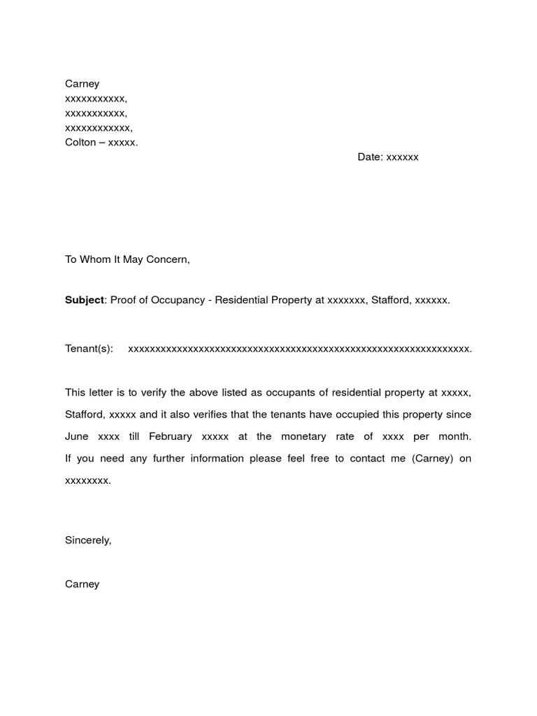 Residency Letter | PDF