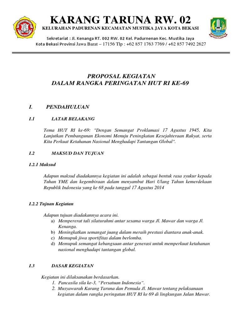 Contoh Proposal Untuk 17 Agustus
