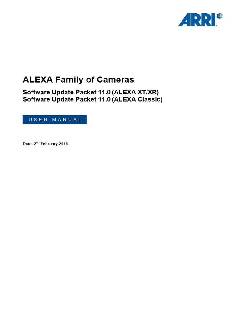 Arri Alexa User-Manual Sup 11.0 01 | PDF | Camera | Imaging