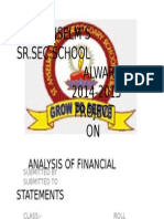 ST - Anselm'S SR - Sec.School Alwar 2014-2015 Project ON: Analysis of Financial Statements