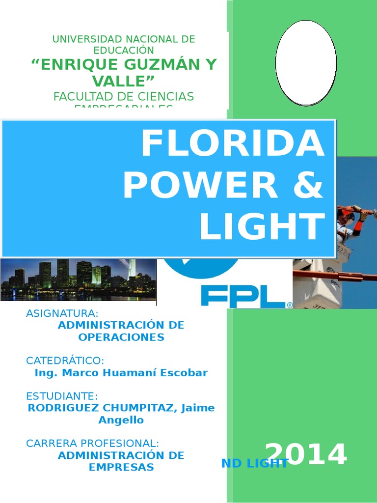 Historia de Florida Power & Light | PDF | Calidad (comercial) | Liderazgo