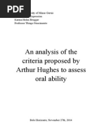 An Analysis of The Criteria Proposed by Arthur Hughes To Assess Oral Ability