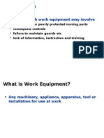 Accidents With Work Equipment May Involve