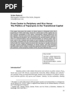 Radovic - Od Centra Do Periferije, Politika Toponima