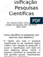 Classificação Das Pesquisas Científicas