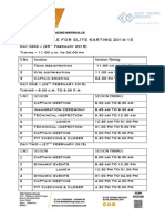 Schedule For Elite Karting 2014-15