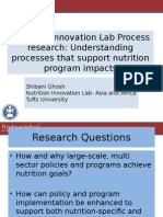Nutrition Innovation Lab Process Research: Understanding Processes That Support Nutrition Program Impacts, Sept 2013