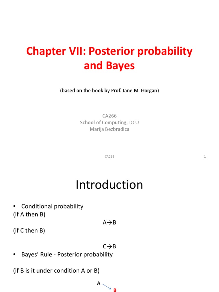 CA266 7 Posterior Probability and Bayes | PDF | Channel (Communications ...