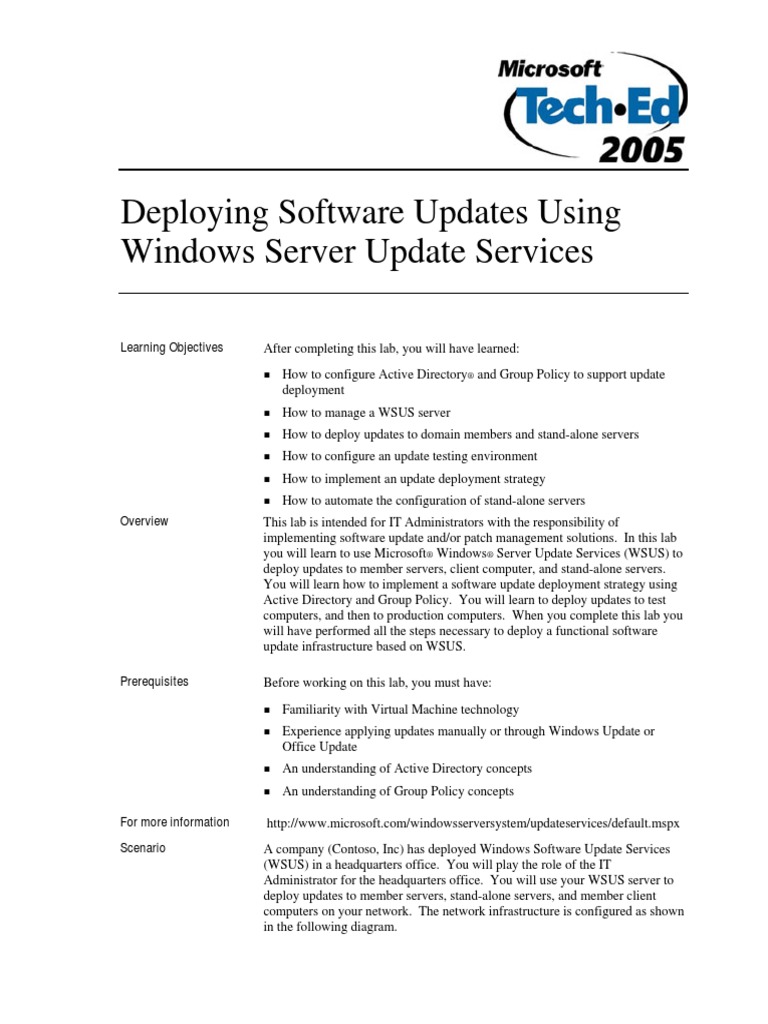 Deploying Software Updates Using Windows Server Update Services | PDF ...
