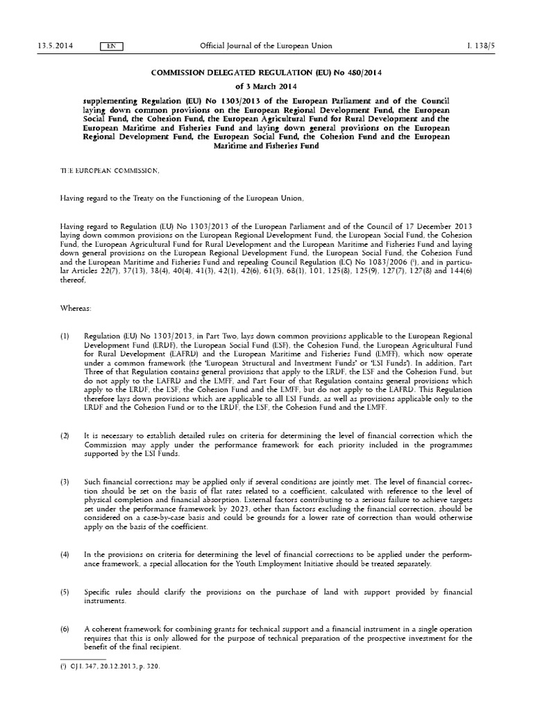 EU Regulation on ESI Funds Provisions | PDF | Structural Funds And ...