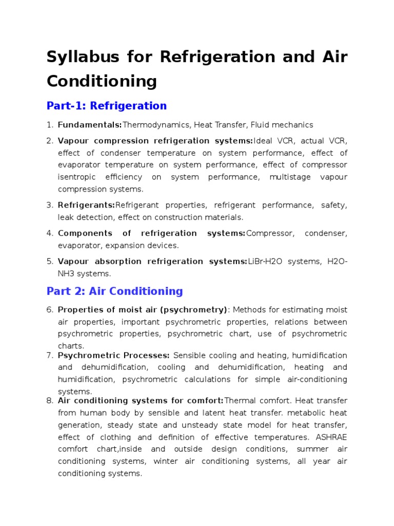 RAC Syllabus Mandi PDF Air Conditioning Hvac
