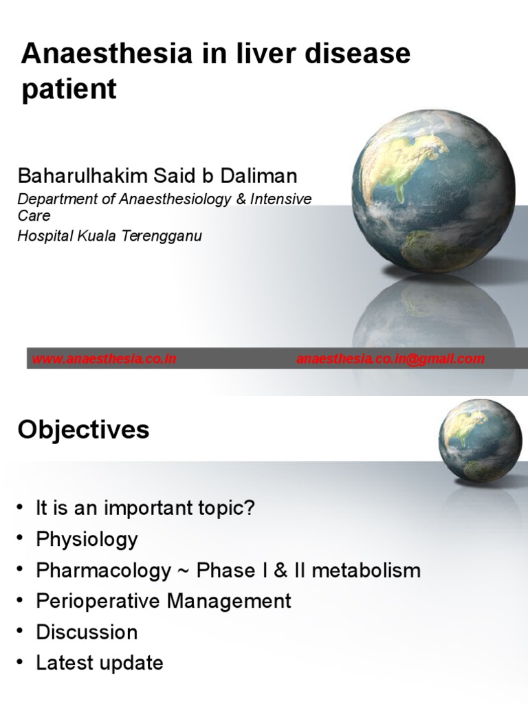 Anaesthesia in Liver Disease Patient Anesthesia Cirrhosis