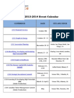 2013 - 2014 Event Calendar - TMA