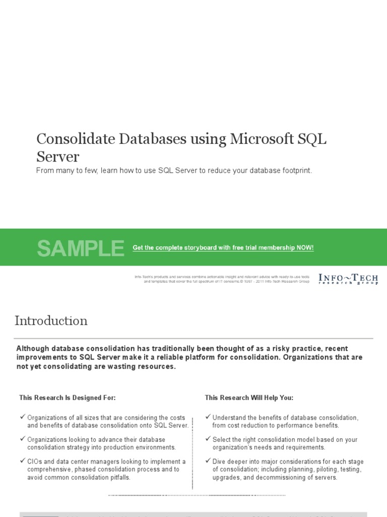 SQL Server Database Consolidation Guide | PDF | Data Center | Databases