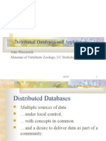 Distributed Databases and Applications: John Wieczorek Museum of Vertebrate Zoology, UC Berkeley