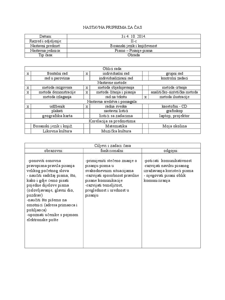 Pismo - Pisanje Pisma | PDF