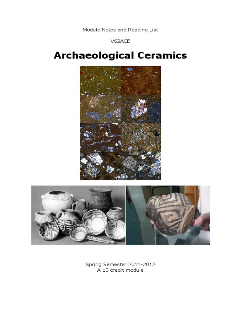 Archaeological Ceramics Module Notes & Reading List (Nottingham) 2011