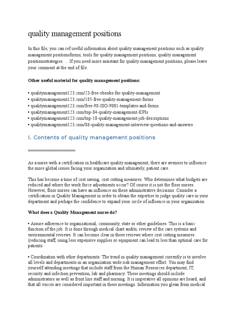 Quality Management Positions | PDF | Scatter Plot | Correlation And ...
