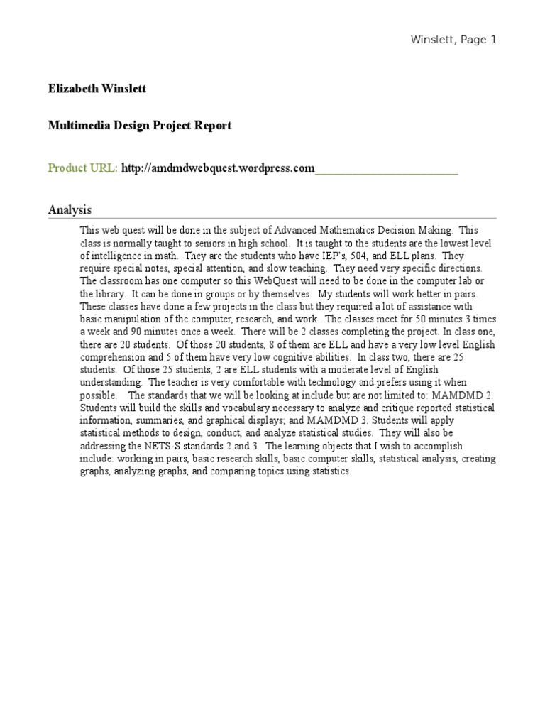Advanced Math WebQuest Project Guide | PDF | Reading Comprehension ...