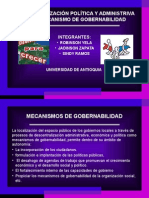 Descentralización Política y Administriva Como Mecanismo de Gobernabilidad