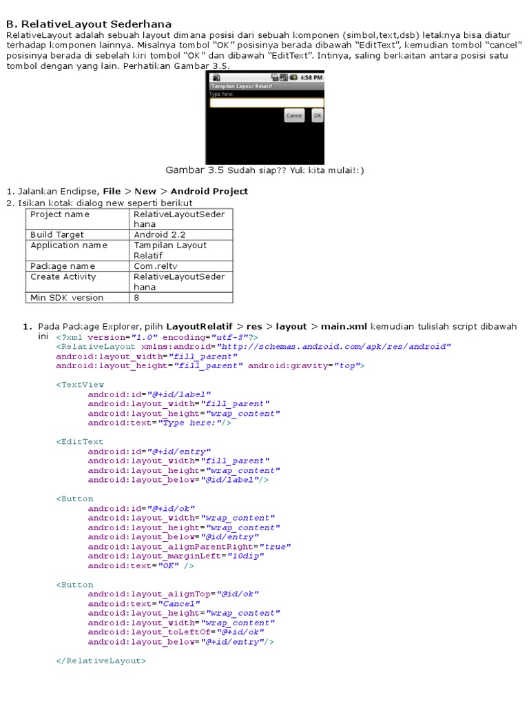 Layout Relative untuk Aplikasi Android | PDF