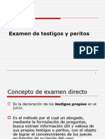 Examen y Contraexamen de Testigos y Peritos